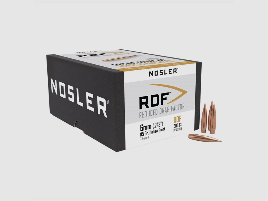 NOSLER 6MM (0,243″) 115GR HOLLOW POINT BOAT TAIL 500/BOX, Bild 3 von 3