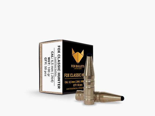 Fox Bullets Classic Hunter .264 6,5 g / 100 gr proiettili senza piombo – 50 pezzi