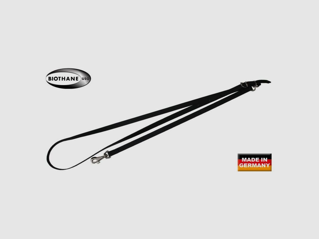 AKAH Umhängeleine Biothane schwarz