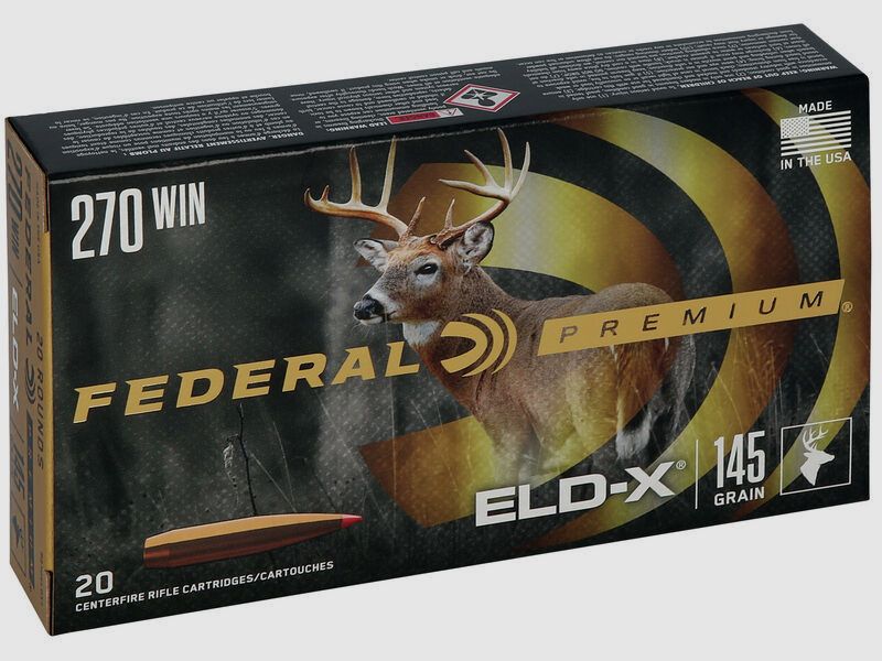 Munition métallique FEDERAL Hornady ELD-X – 270 Win. – 145 grains