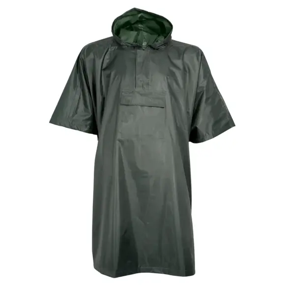 Einfarbiger Kaki-Poncho Idaho