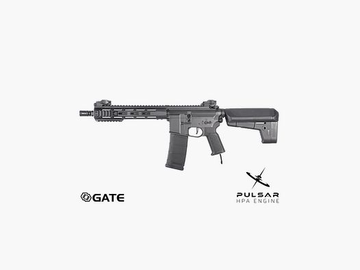 Delta Armory M4 AR15 M-LOK 10 inch CHARLIE GATE PULSAR HPA Airsoft geweer in carbon
