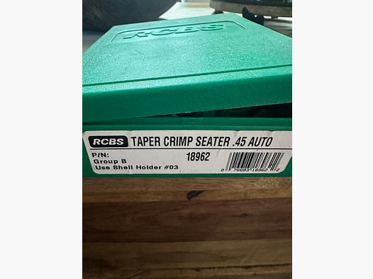 RCBS Taper Crimp Seater Die (.45 Auto / .45 ACP, número de artículo 18962)