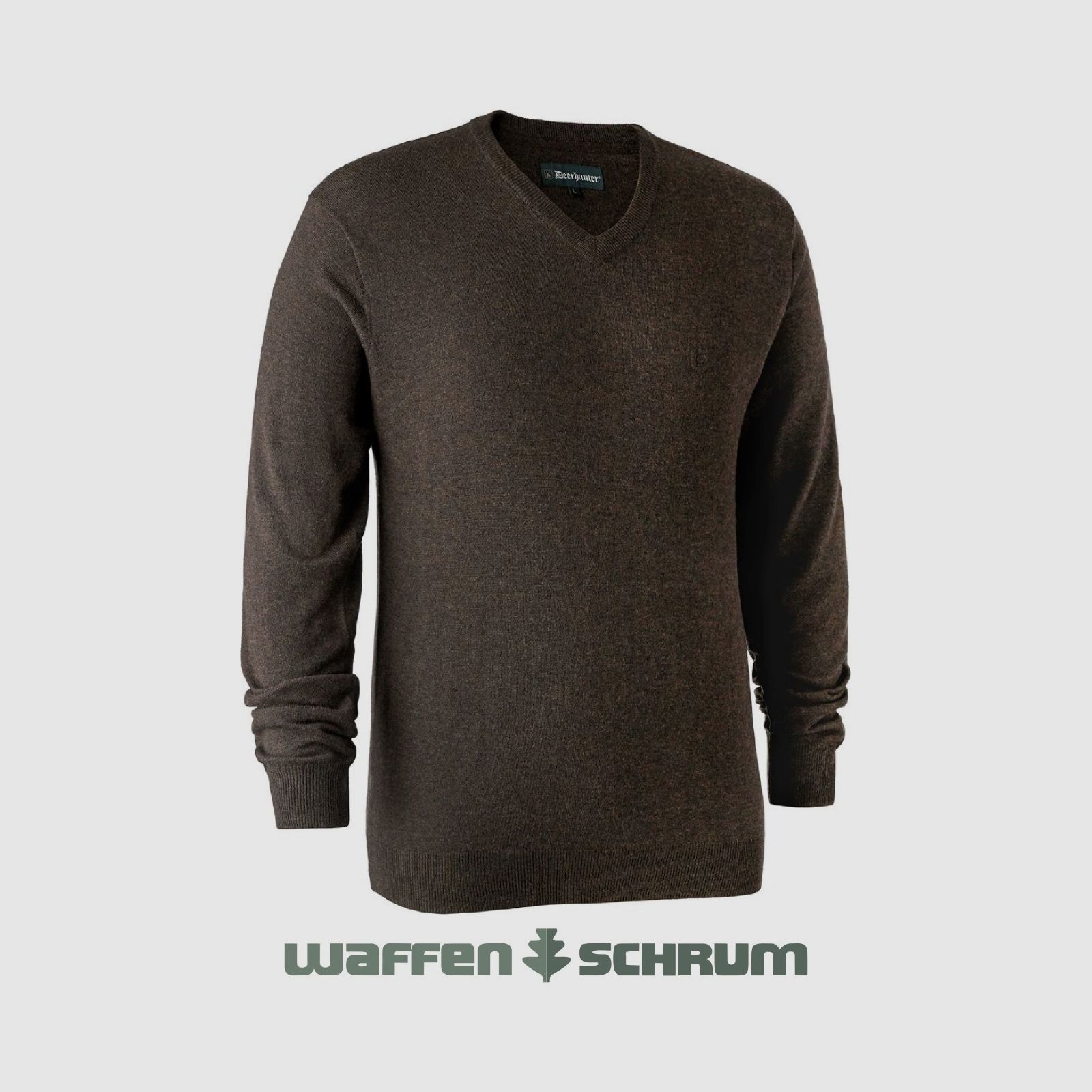 Deerhunter Pullover Kingston with V-neck Dark elm