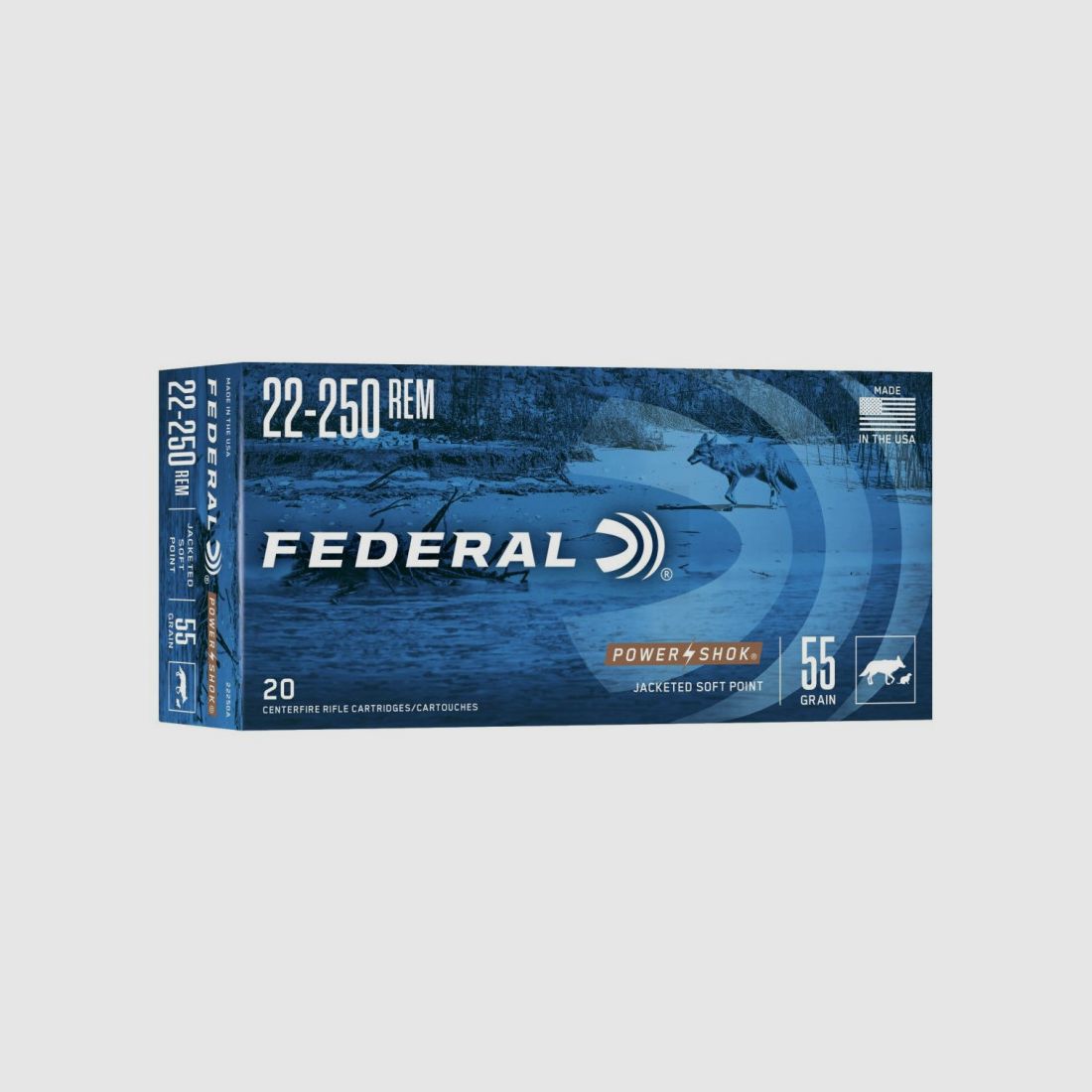 FEDERAL CARTUCHOS 22-250 GR 55 QT 20