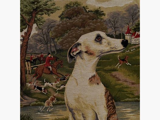 Coussin motif Lovergreen Petite affaire lévrier blanc