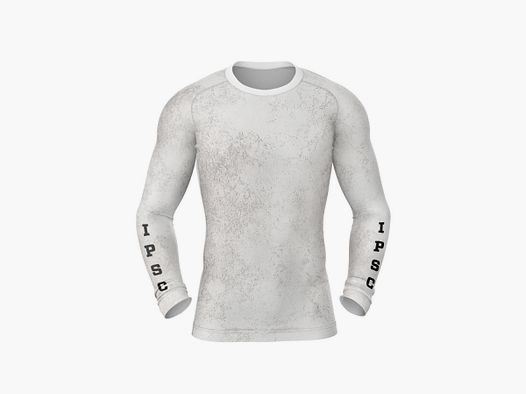 DED IPSC Competición Camiseta de Compresión de Manga Larga Blanca, tamaño: XS, Tipo de ropa: Regular (Hombres)