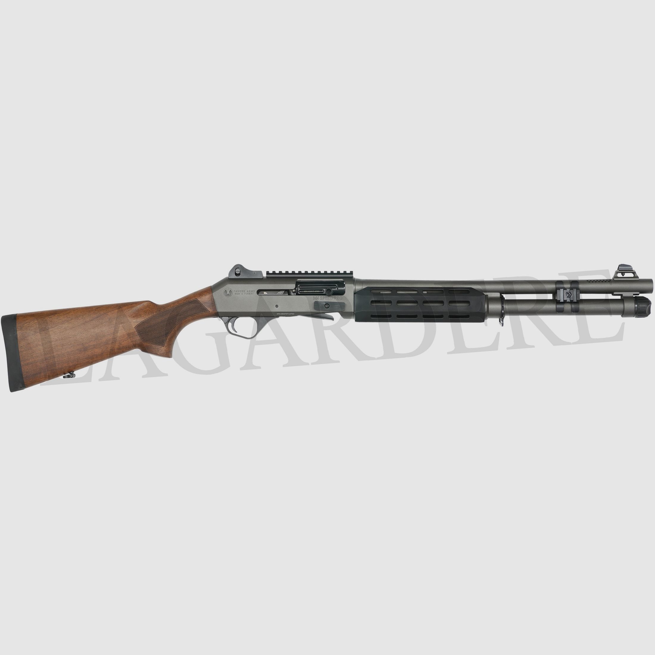 PANZER ARMS USA M4 SPEED PRO TAC GRAU HOLZ 18,5" (SEMI-AUTO MILITÄRFLINTE MIT GLATTEM LAUF)