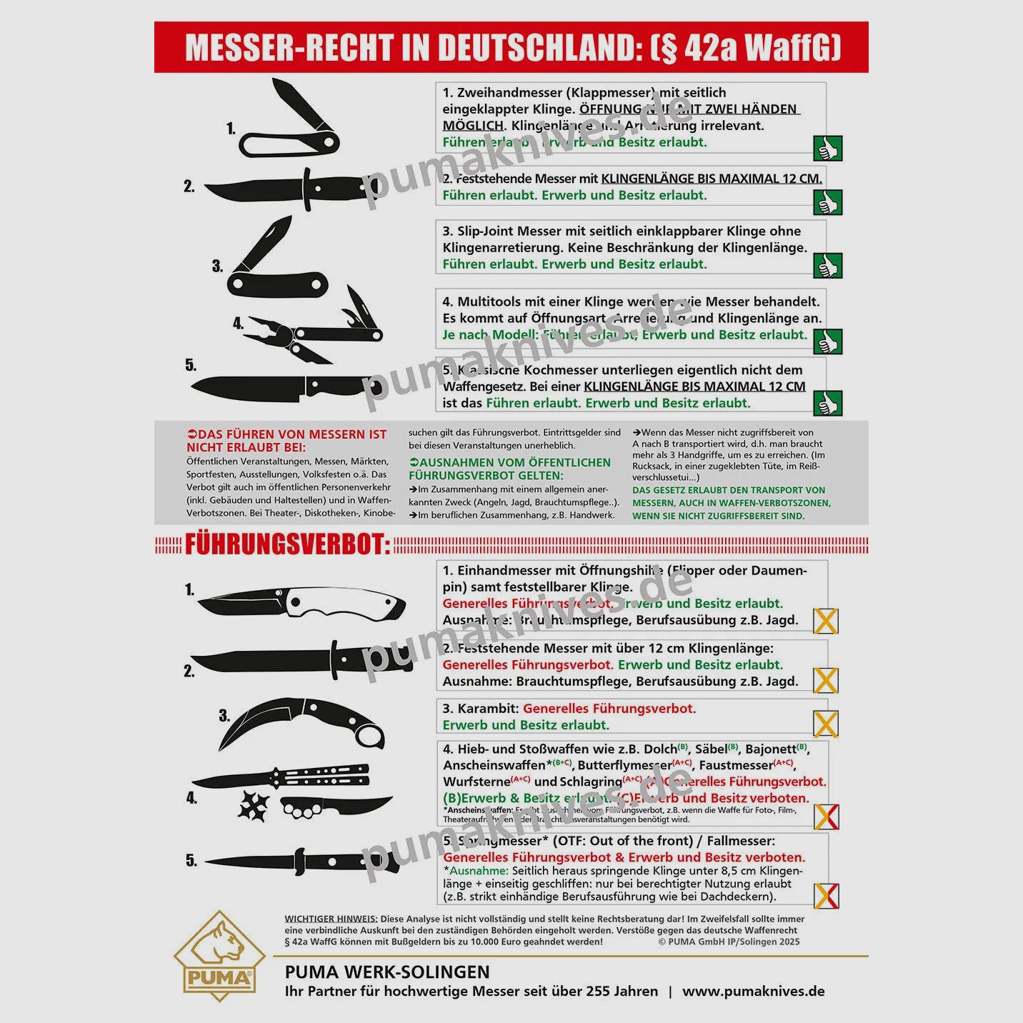 Messerrecht in Deutschland 2025 – Poster A3