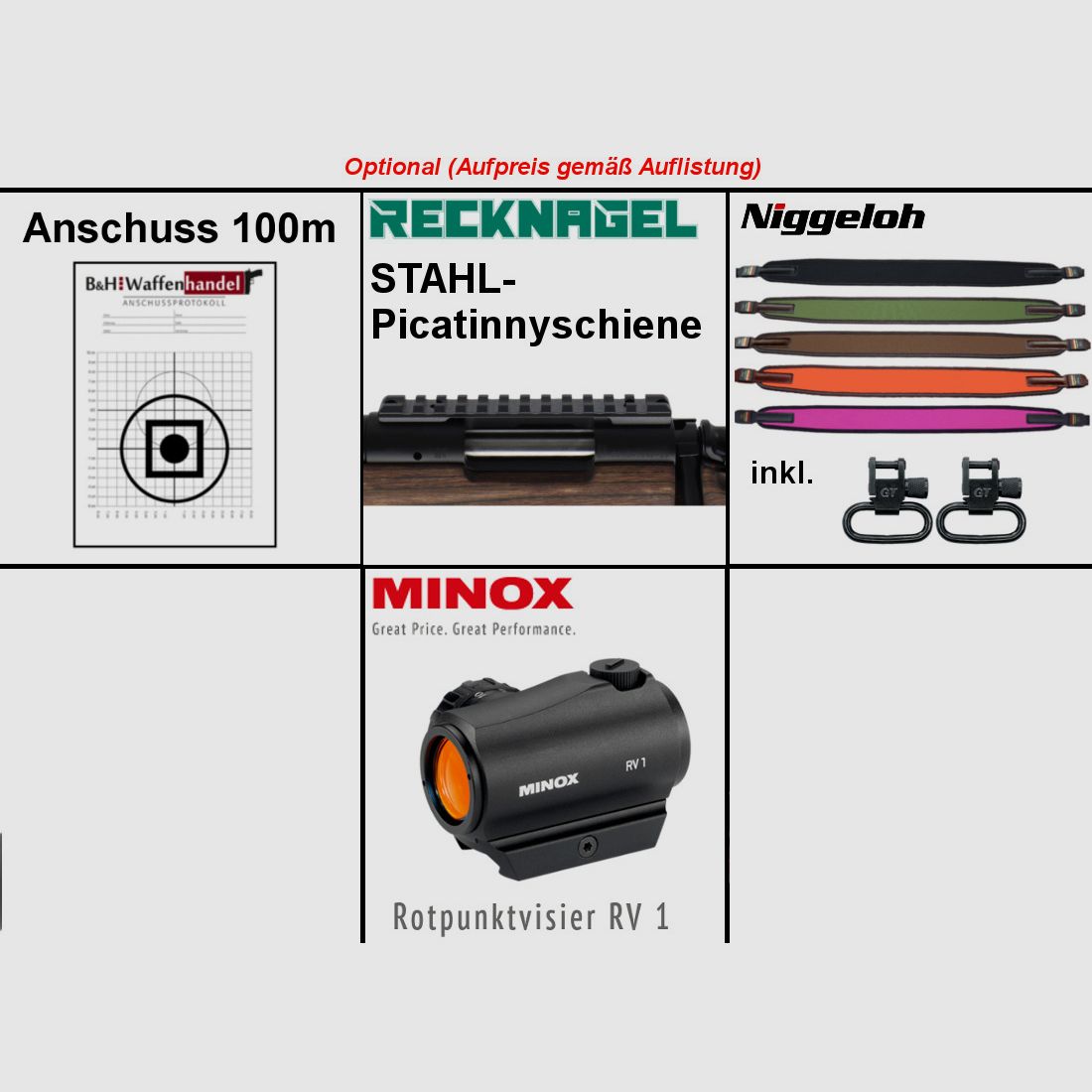 Bergara B14 B&H Prohunter Flex LINKS Lochschaft ZF Endurance 3-12x56 prêt à monter / Optionnel : Brenner silencieux