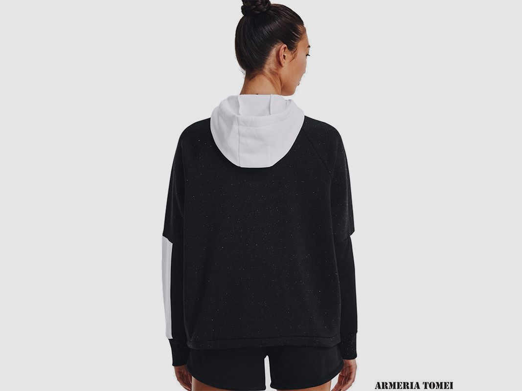 UNDER ARMOUR – DONNA – RIVAL + FLEECE Black / White, immagine 4 di 4