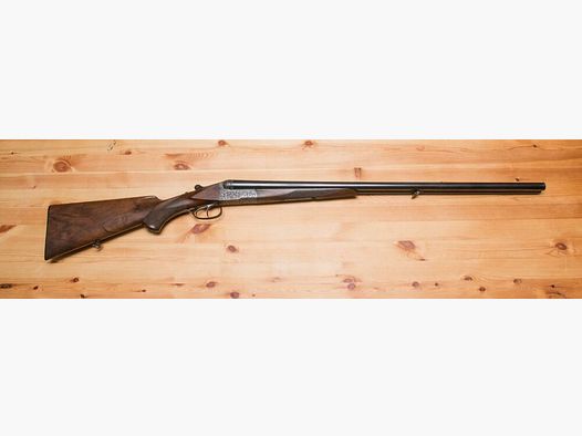 exklusive Jagdflinte side-by-side mit tiefgestochener Gravur Querflinte Doppelflinte