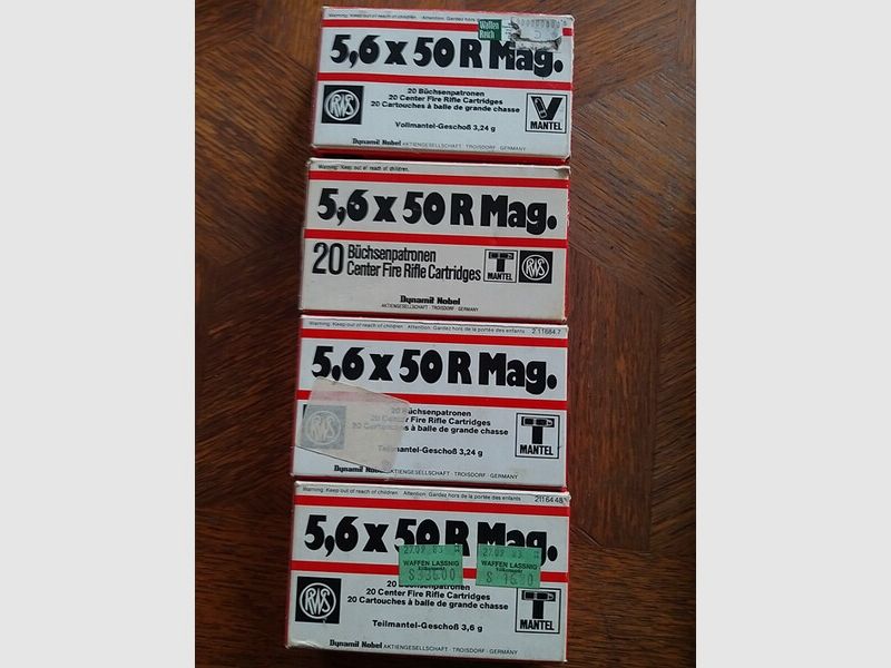RWS 74 Schuss 5,6 x 50 R Mag