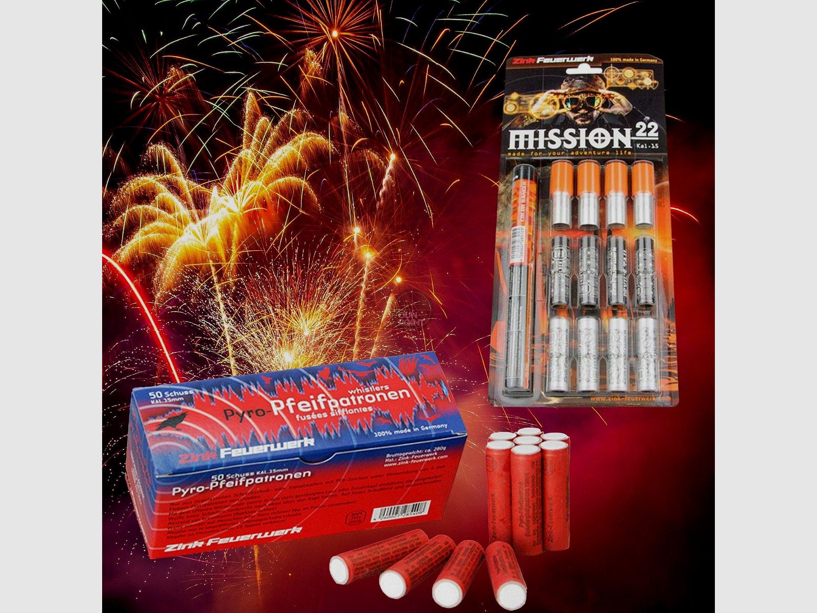 FIRE PARTY SET !!! - Effektmunition/ Feuerwerk - 72 tlg.