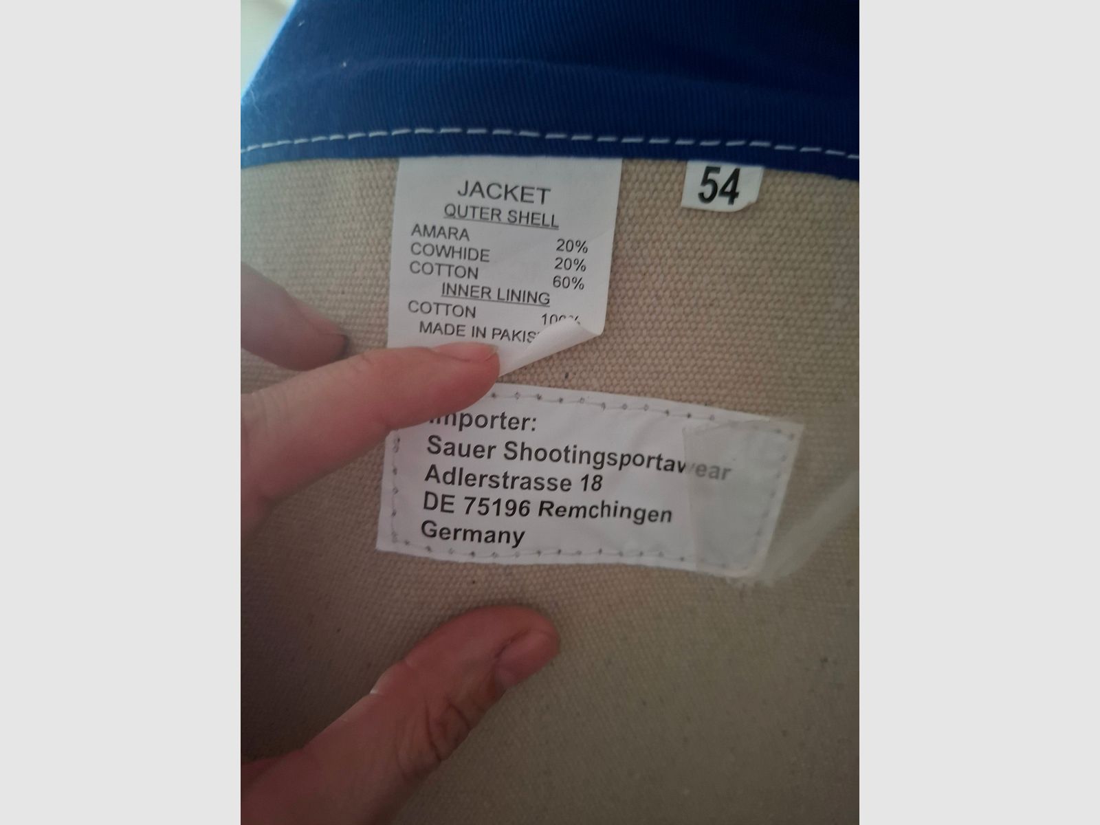 Chaqueta de tiro deportivo