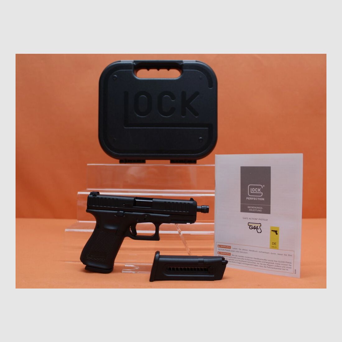 Glock Ha.Pistole .22lr Glock 44 Gen5 118mm Lauf/ Mündungsgewinde M9x0,75/ Reservemagazin (.22L.R./ .22lfb)
