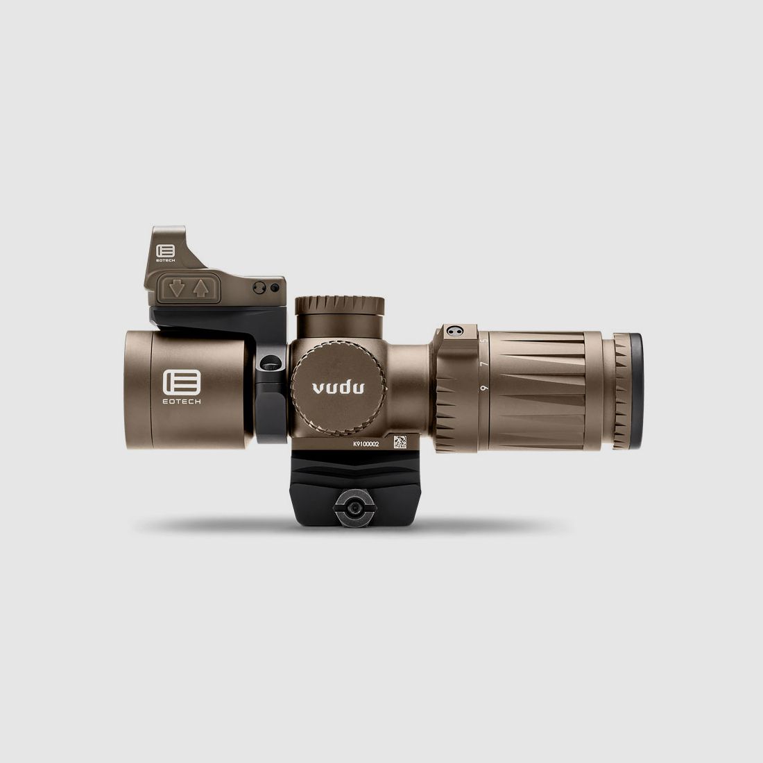 EOTECH Vudu 3-9x32 SFP Ultra Short, TAN MR5-Absehen (mit EFLX + Montagering Komplettpaket)