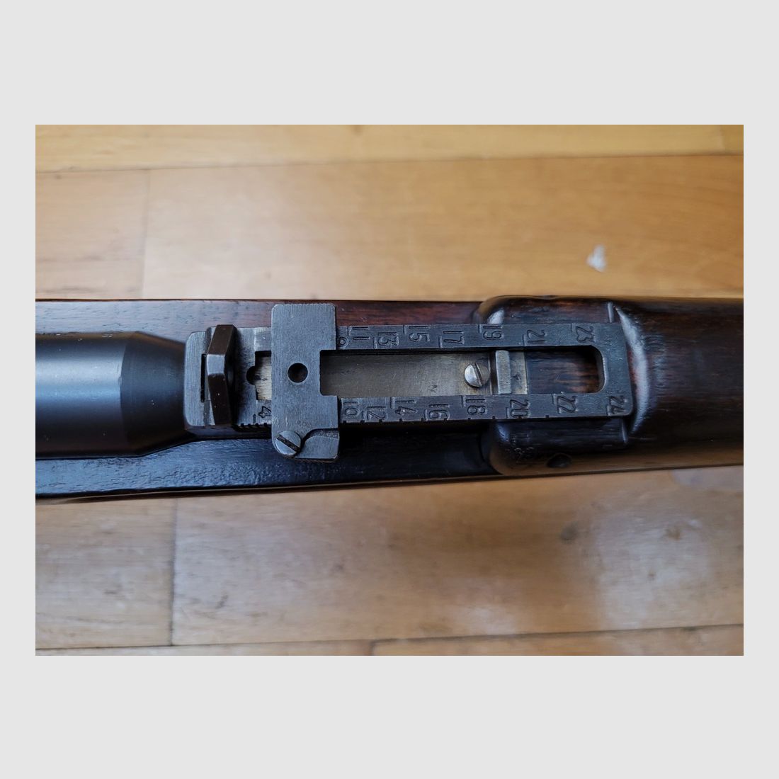 Sehr schönes japanisches Gewehr Arisaka Typ 38 – Originalkaliber 6,5×50 – Arsenal Nagoya 1939 – Thailand-Bestellung von 1940 – Originalbrünierung zu 99% – Mechanik und Lauf sehr gut – Schöne Markierungen – Bajonettanschluss – TBE ++, Bild 20 von 33