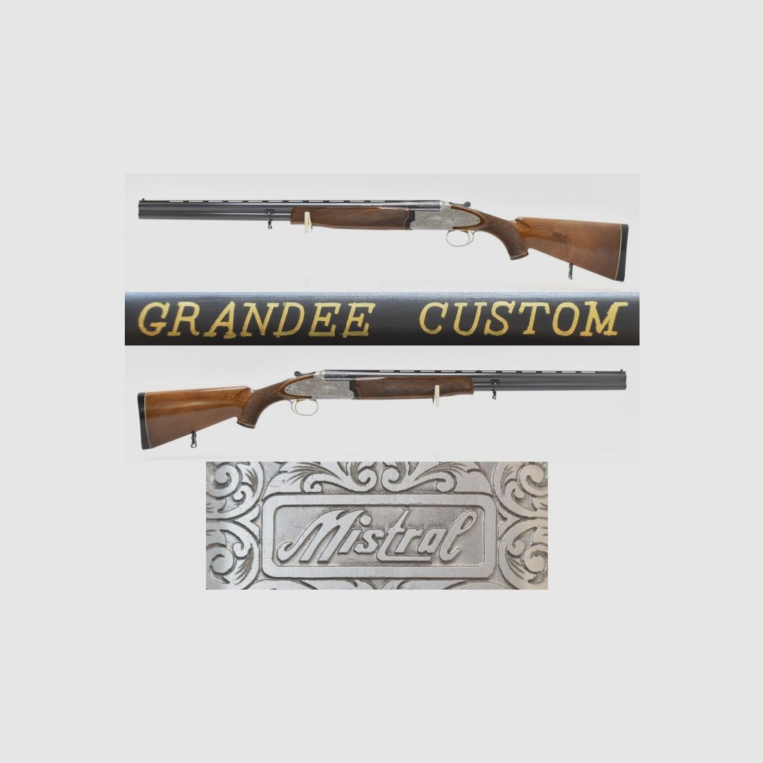 Gravierte MISTRAL " GRANDEE CUSTOM " SKEET - Bockflinte / BDF im Kaliber 12/70