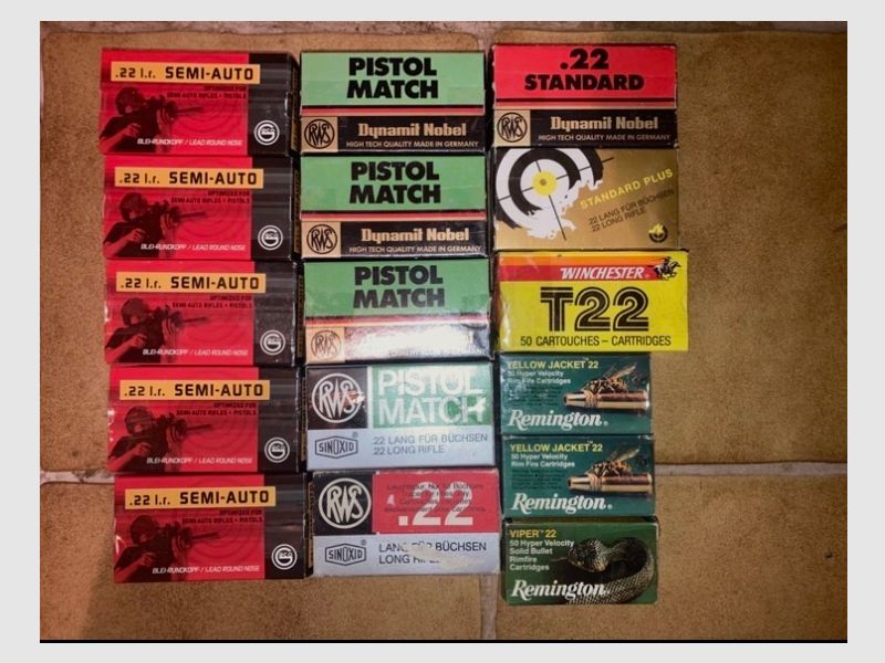 Munition 22 lfb insgesamt 800 Schuss