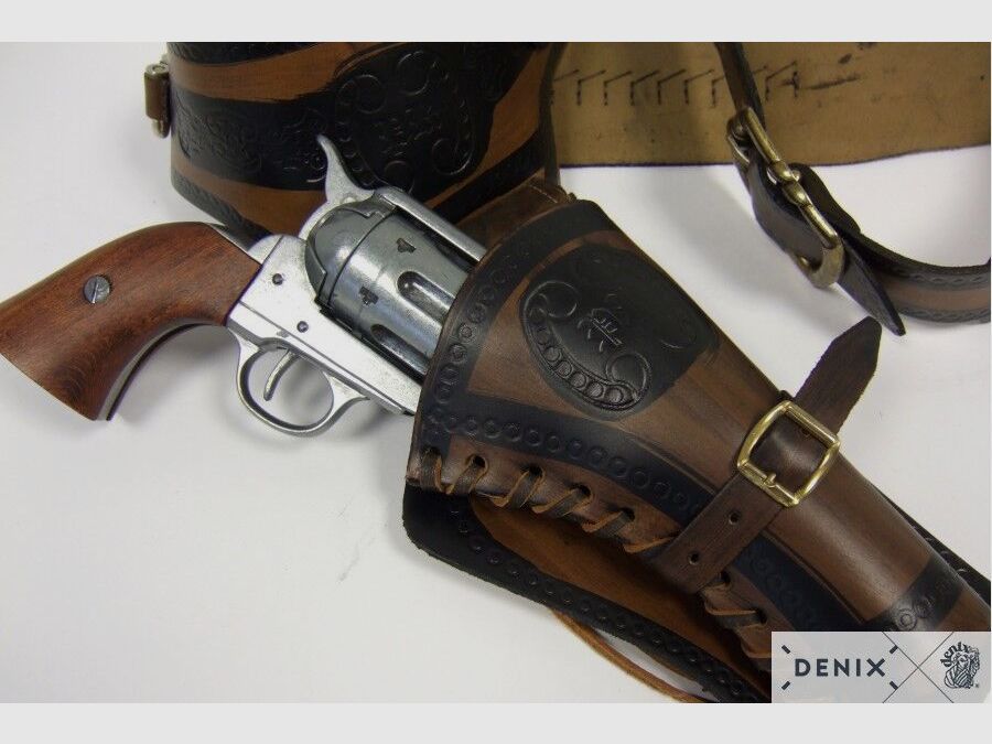 Western Leren Ceintuur Dubbel Holster voor Revolver, afbeelding 4 van 6