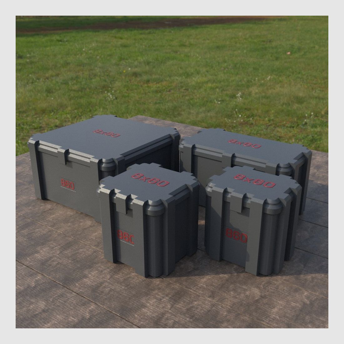 Filamelt ammunition box / Ammo Box 8x60 - cartridge box 'flip lid' - 20 / 25 / 50 / 100 rounds