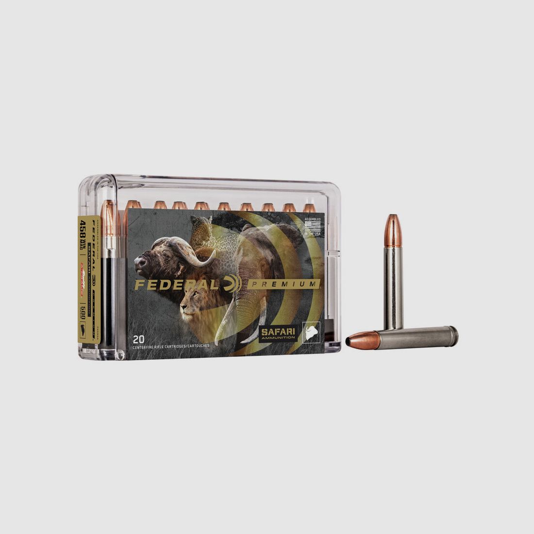 Federal Premium Safari Swift A-Frame .458 Win. Mag. 500GR JSP 20 cartridges