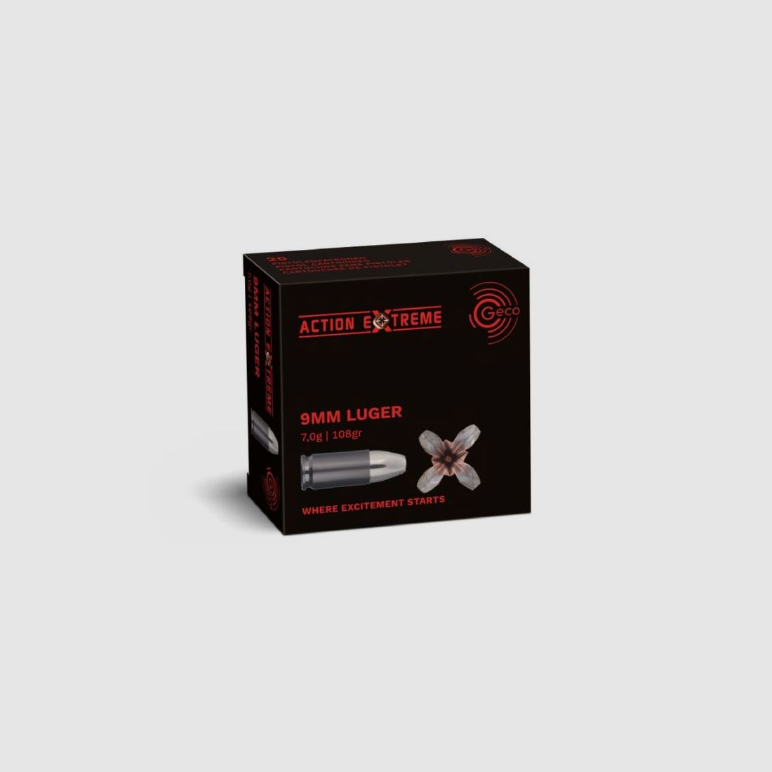 GECO 9 mm Luger Action Extreme 7,0g/108gr - 20 Patronen