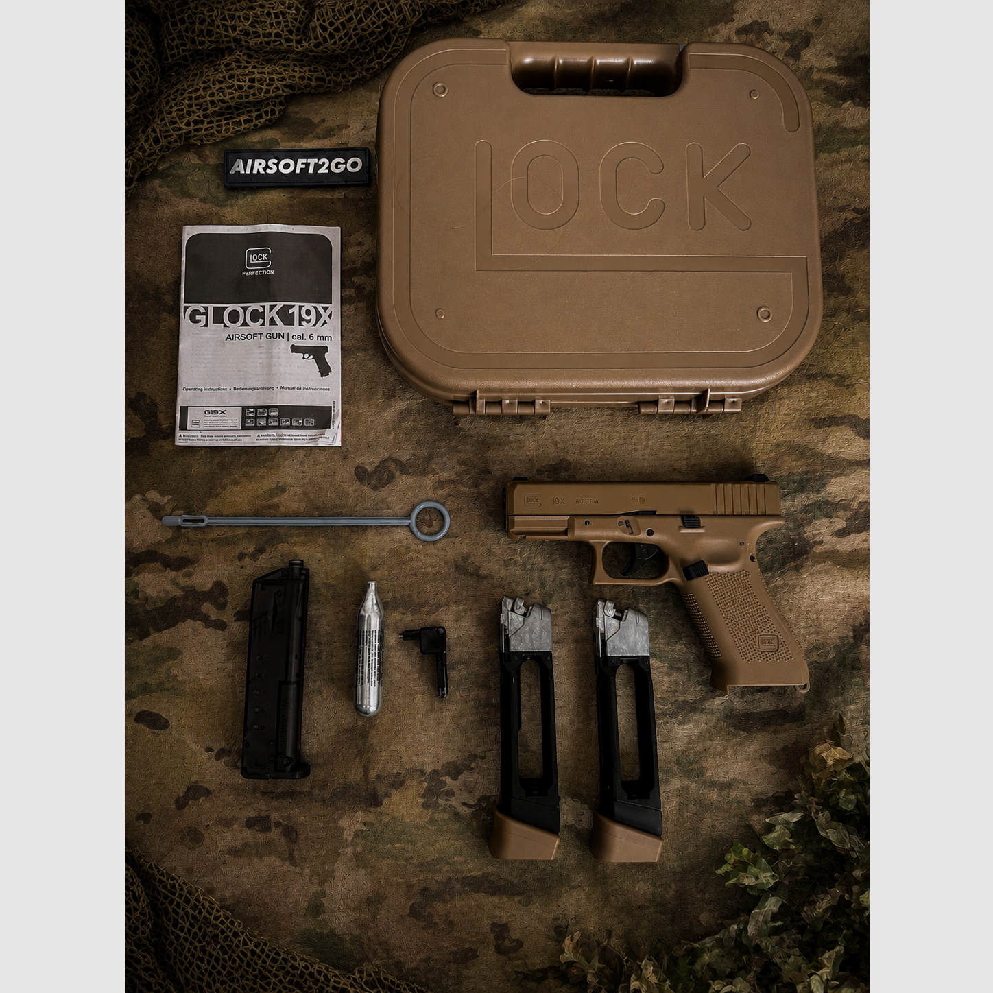 Glock 19x Coyote Airsoft 2 magazyny