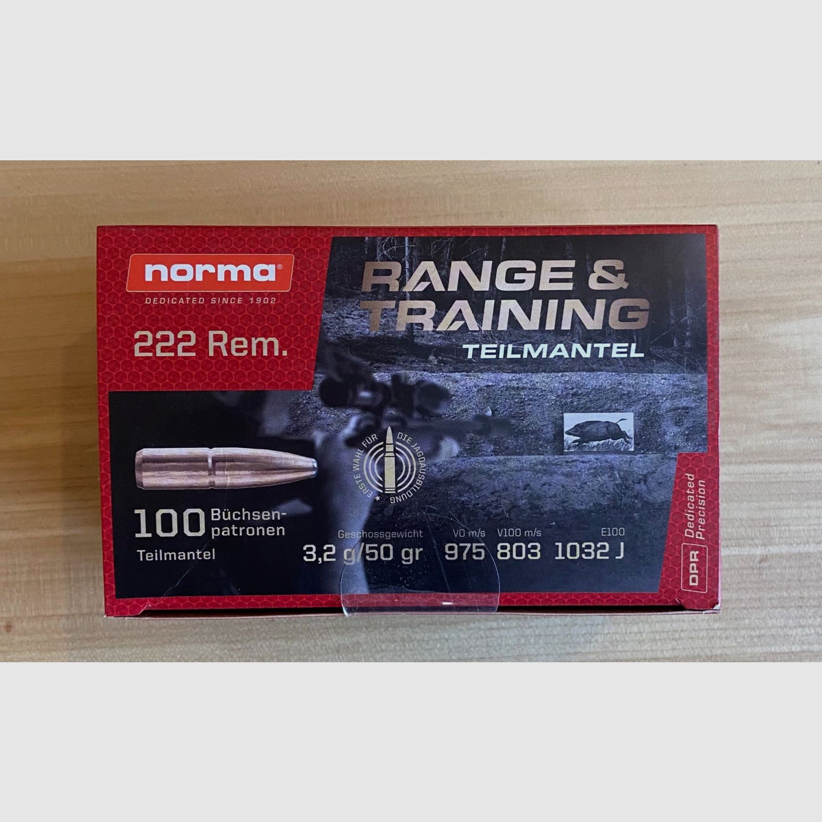 Norma Range & Training Kal. 222 Rem. - 3,2g / 50gr (100 Stück)