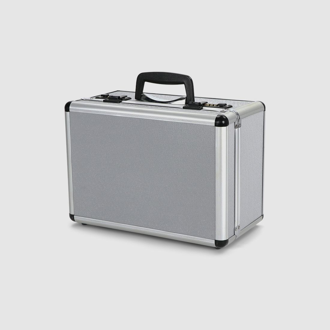 Winter Munitionskoffer für Flintenmunition – Aluminium/Holz, 2 Zahlenschlösser – Silber (JM-6008)