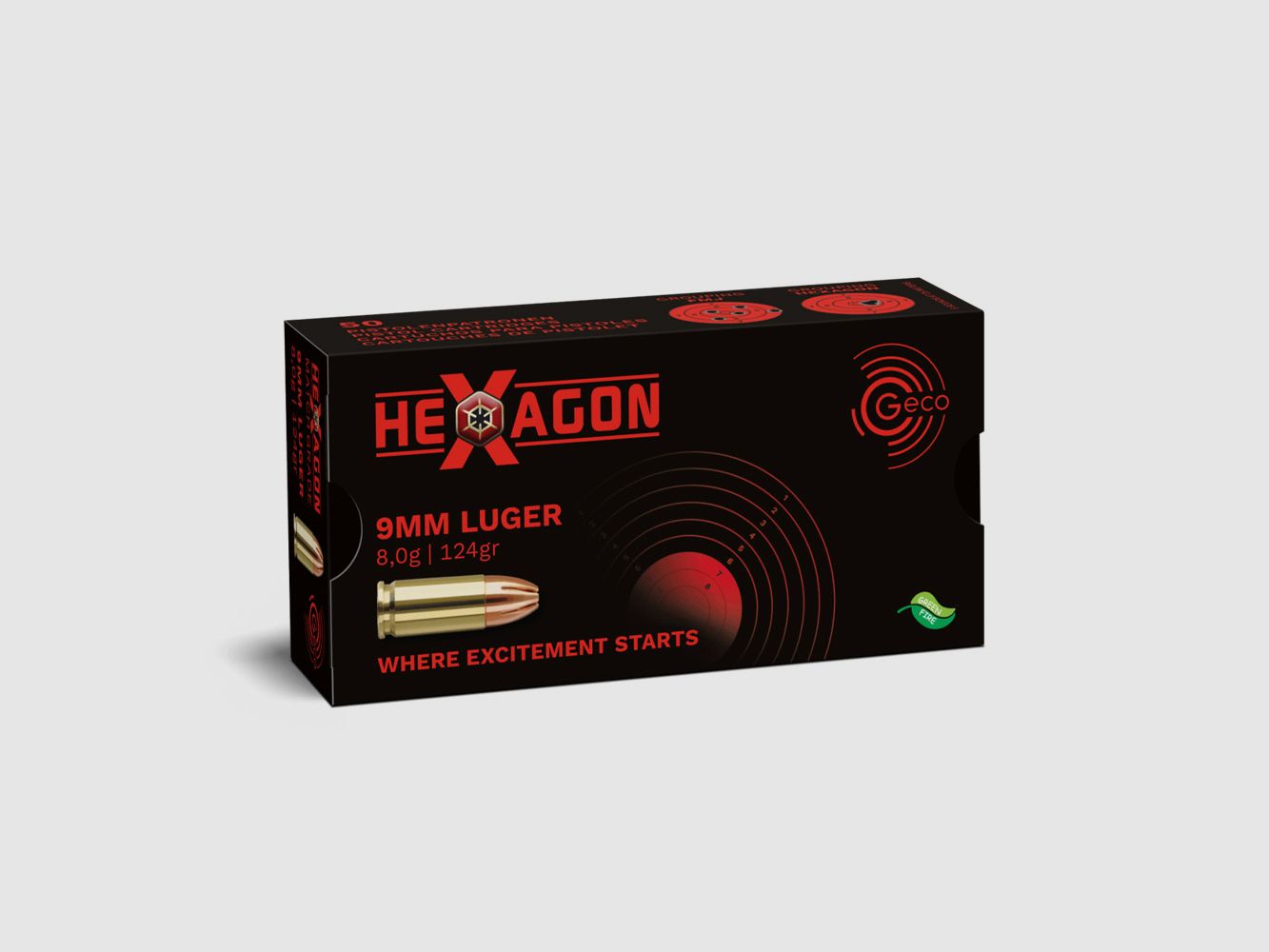 9X19 GECO Hexagon 124 gr HP