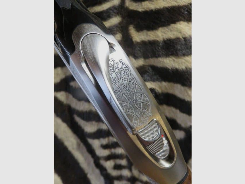 Bockdoppelflinte BENELLI 828U silber Kal.20/76 Lauf 71cm 5 Chokes Carbonband, Waffenkoffer, Bild 8 von 12