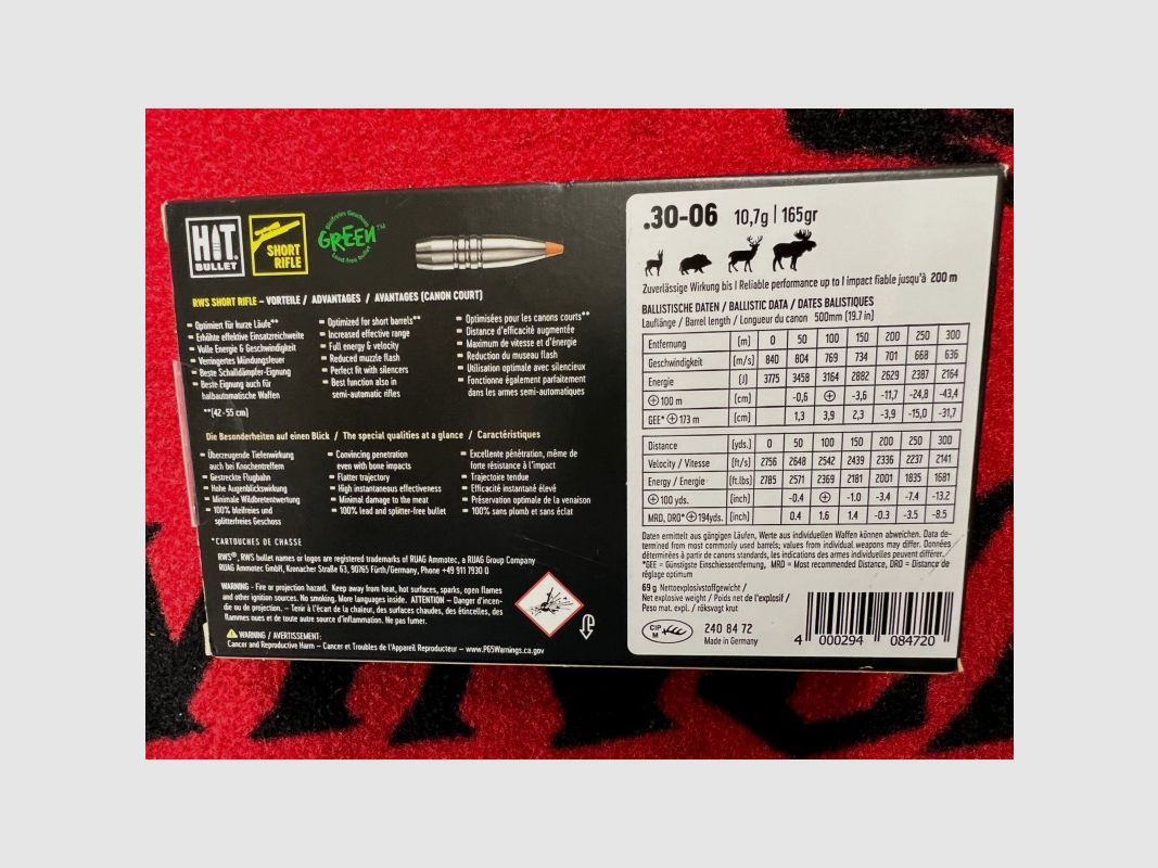 RWS HIT Short Rifle 30-06 165 grs, image 3 sur 3