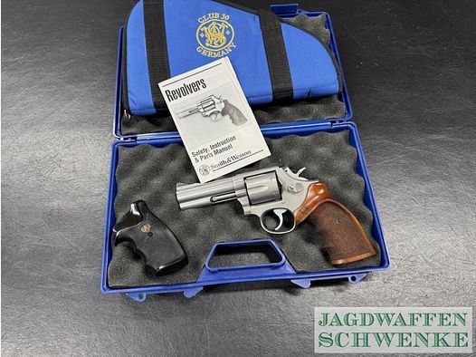 Smith & Wesson Mod. 686 Stainless .357 Mag. 4 Zoll "Ideal für Jäger " "Mit Nill Holzgriff "!