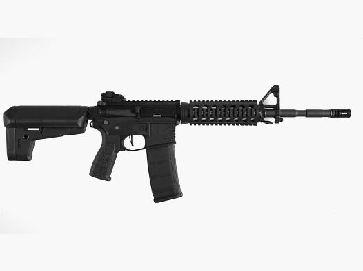 AR15 RIS ALPHA Vollmetall ETU Vollmetall Delta Armory Schwarz S-AEG Airsoft Gewehr Frei ab 18 Jahren