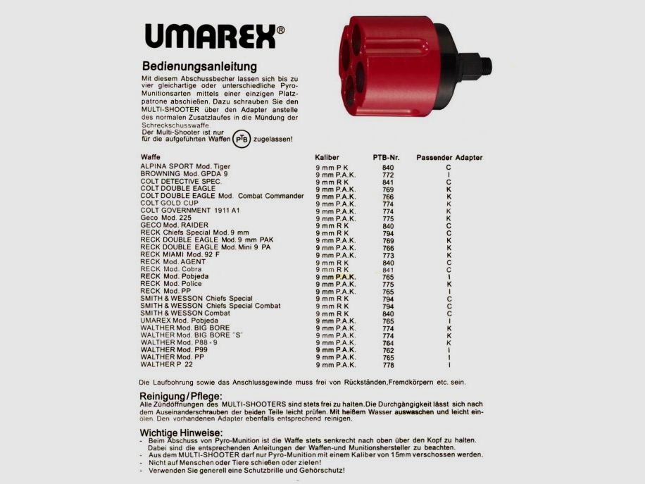 Diverse Zubehör f. SRS Waffen Abschuss-Multishooter 4-fach f. viele SSR-Waffen