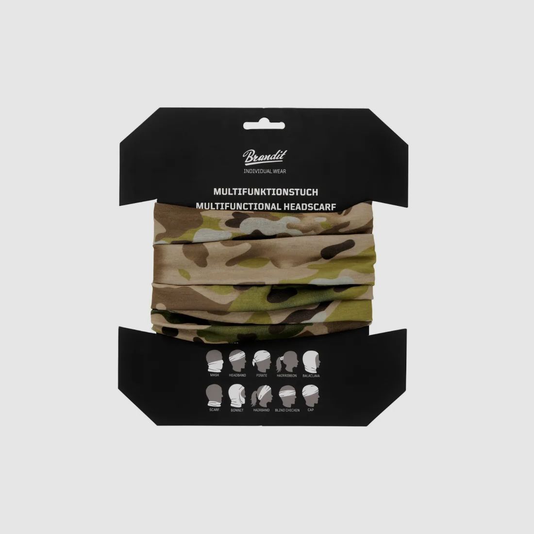 Multifunctional cloth (tube scarf) for head, face, neck - One size - Tactical camouflage