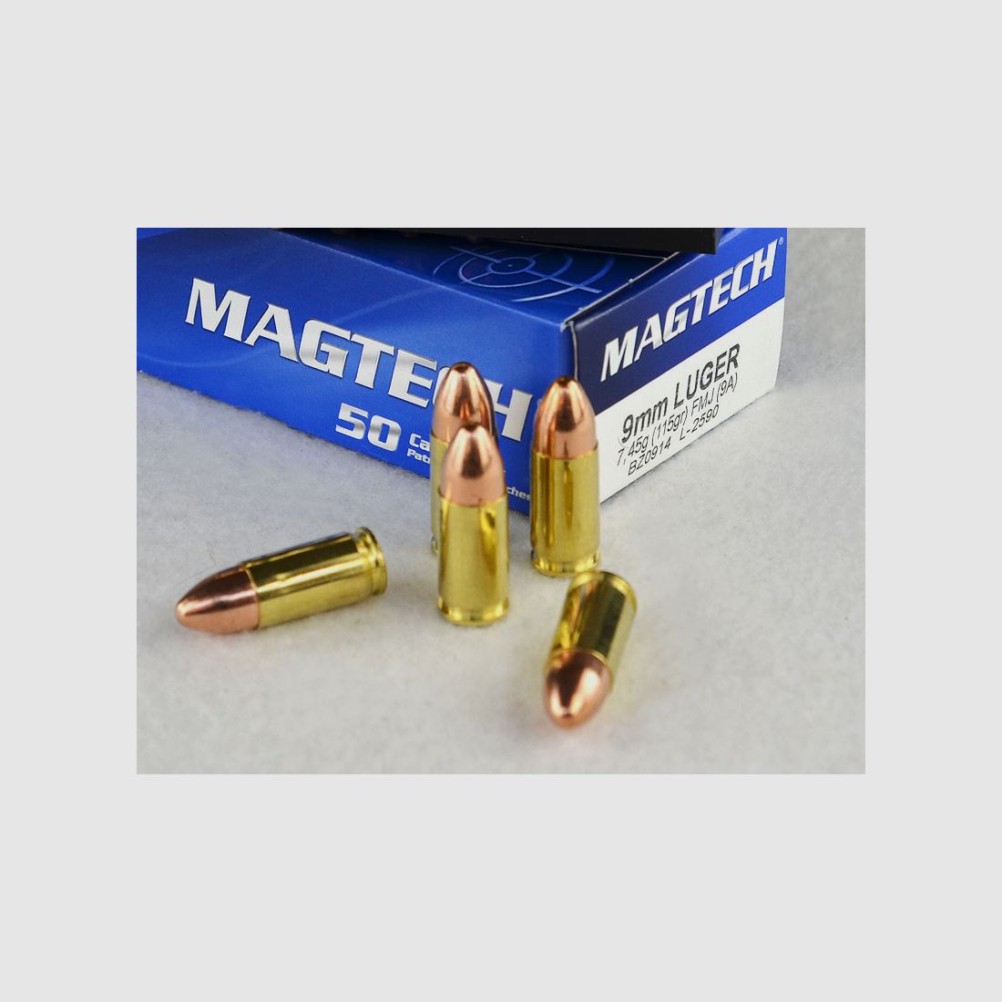 MAGTECH 9 mm Luger, full metal jacket 115 grs 1 pack (50 rounds at €0.319 each)