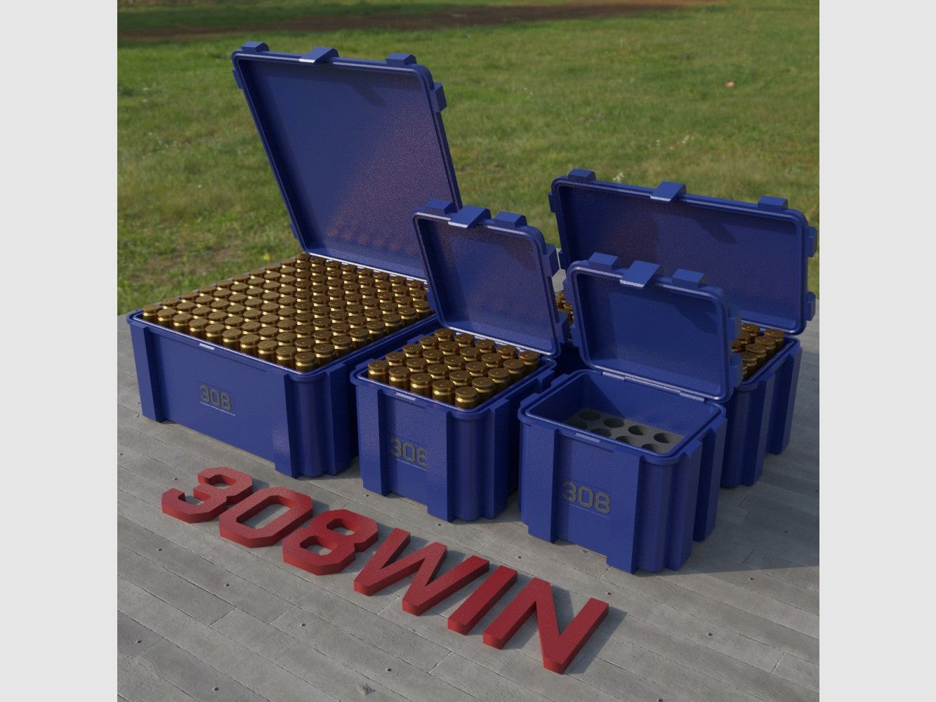 Filamelt ammunition box / .308 Winchester / 'flip lid' / cartridge box, ammo box