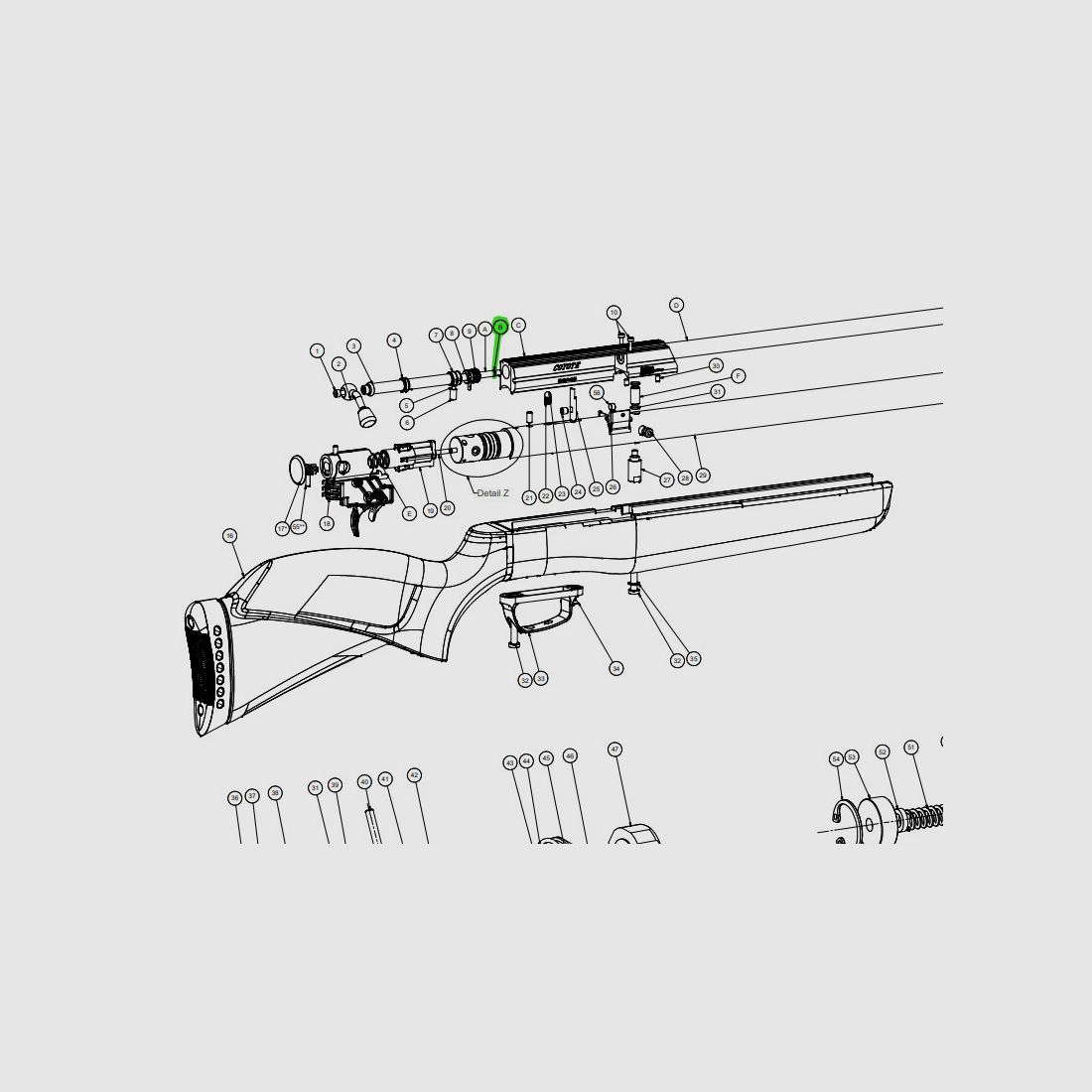 O-Ring fĂĽr Ladedorn fĂĽr Pressluftgewehr Gamo Coyote Kaliber 4,5 mm, Ersatzteil