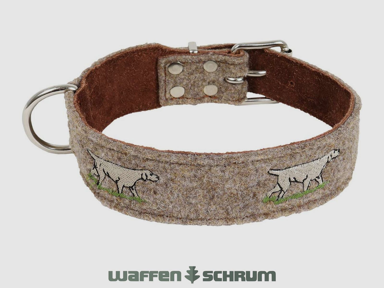 Collier pour chien AKAH avec étiquette d'adresse en feutre de laine et cuir de yak