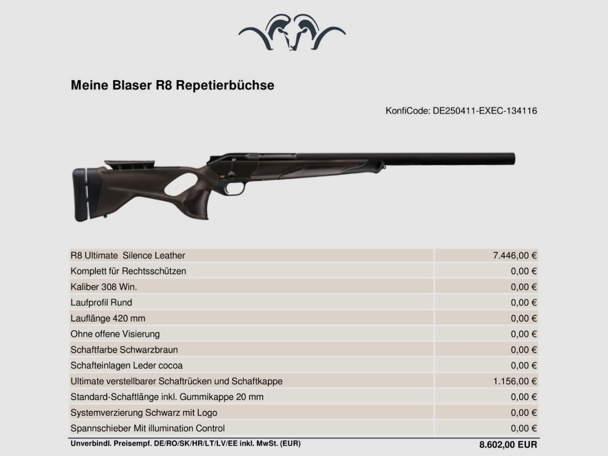 Blaser R8 Ultimate Silence Skórzany Kakaowy