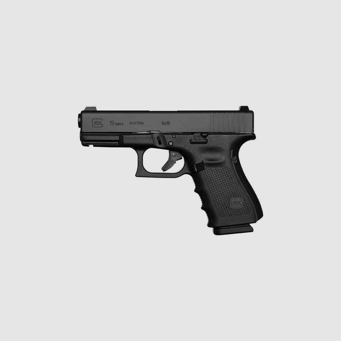Pist. Glock 19 Gen4,ADJ,blue, 9mm Para