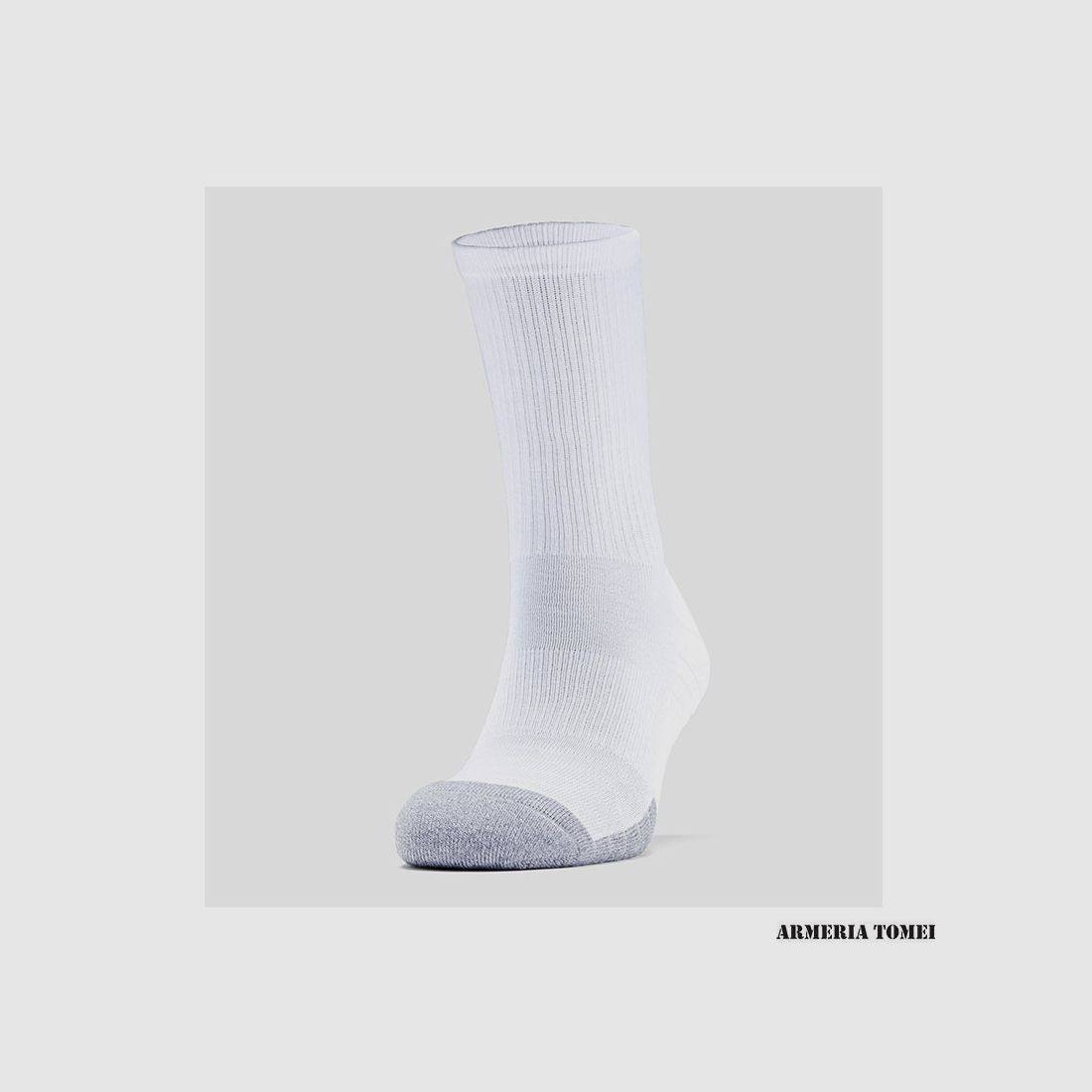 STOCK SOCKS – UNDER ARMOUR – HEATGEAR® CREW White / Steel – 100 (pack of 3 pairs), image 1 of 3