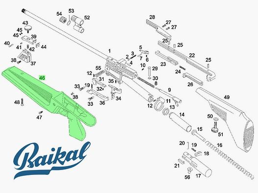 Vorderschaft (Forend) fĂĽr Baikal IJ 61, Ersatzteil