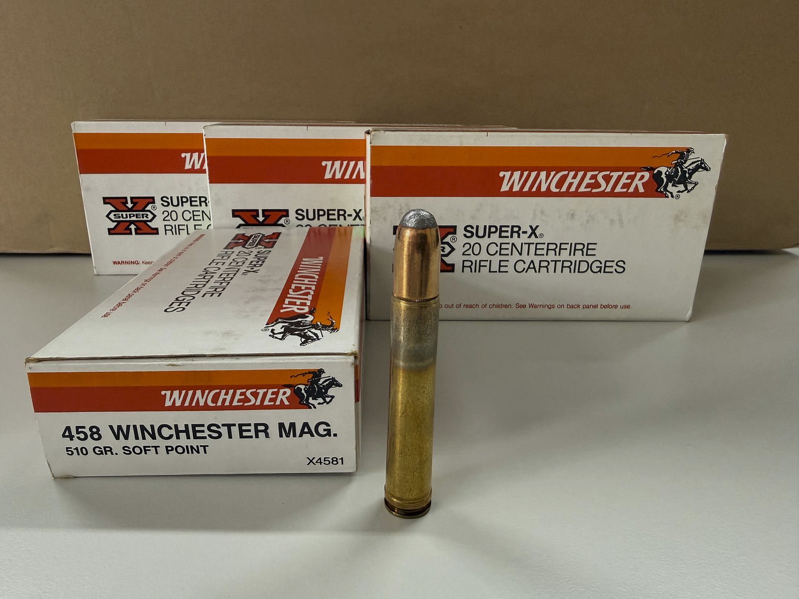 .458 Win Mag cartridges - Super X - 80 cartridges from one lot, afbeelding 1 van 3