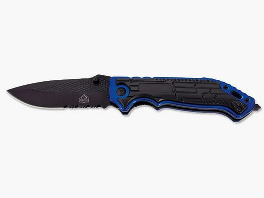 PUMA TEC Coltello a una mano con rompivetro, nero/blu