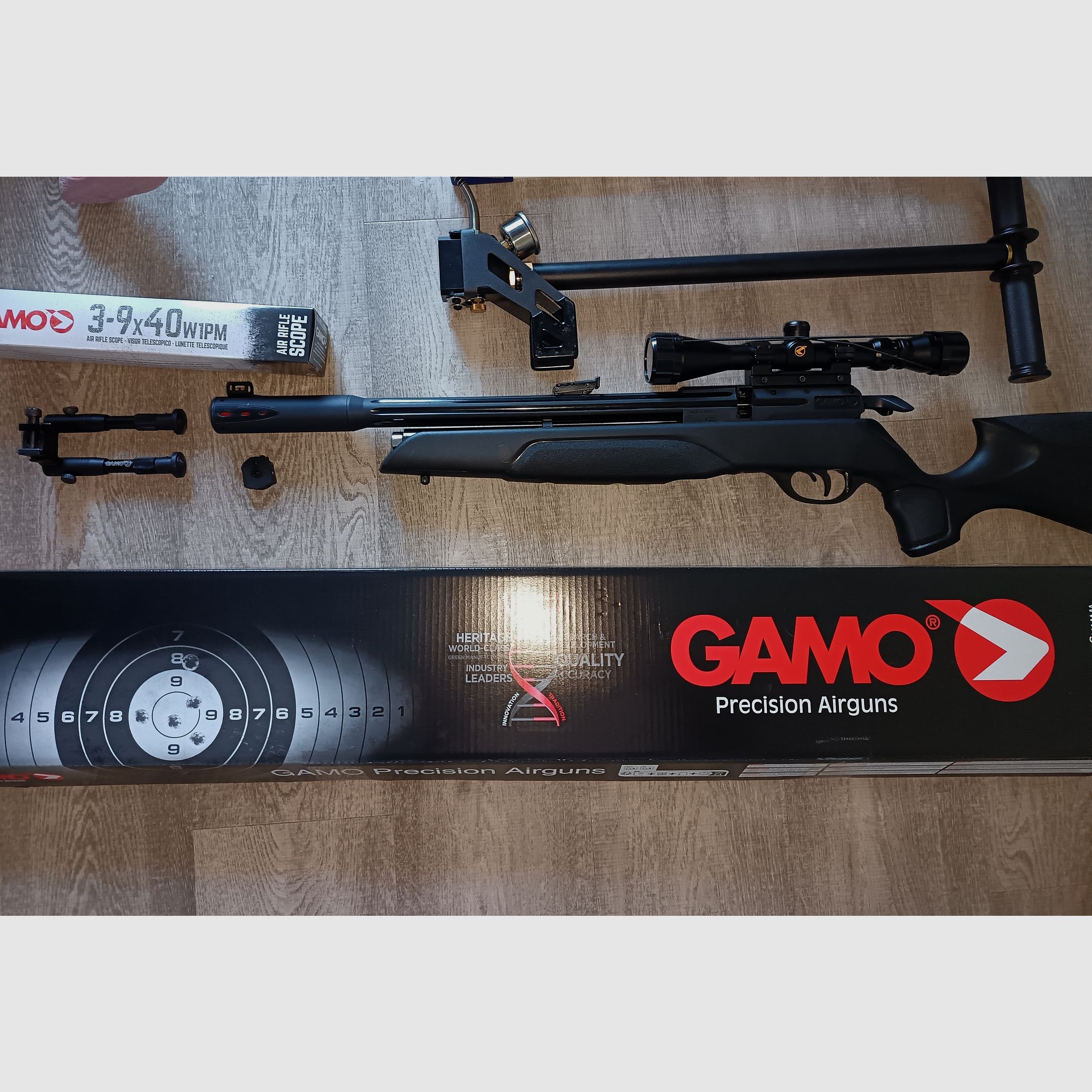 Gamo Arrow 4,5 Pcp im Set mit Zielfernrohr und Zweibein und Pumpe