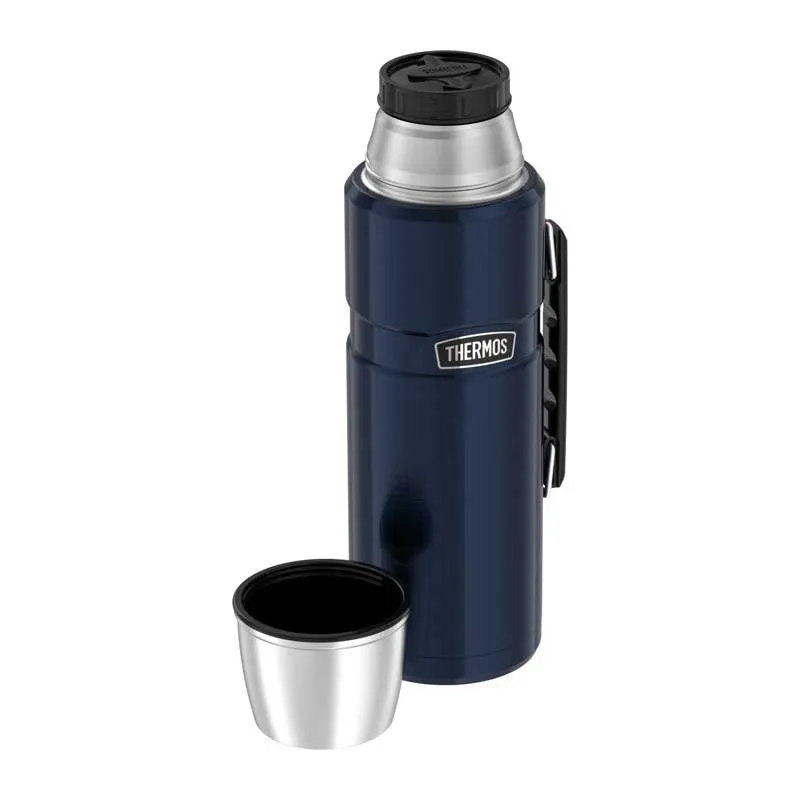 THERMOS – Grande thermos con portabevande – blu scuro – 2 l, immagine 1 di 5